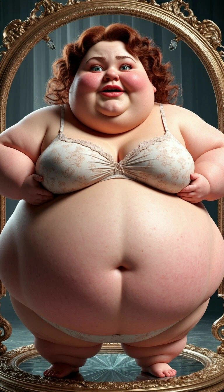 Полноразмерная женщина в нижнем белье у зеркала