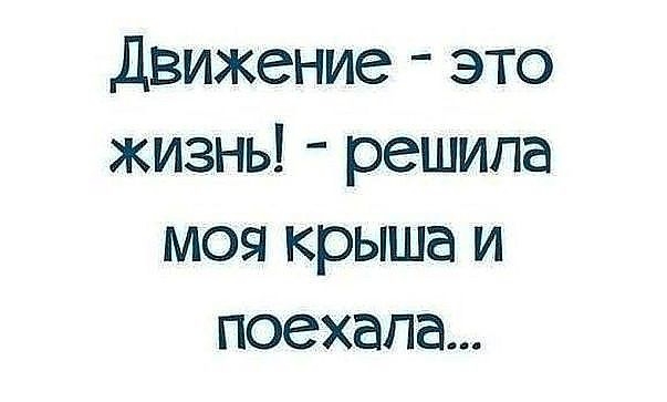 движение это жизнь решила моя крыша и поехала