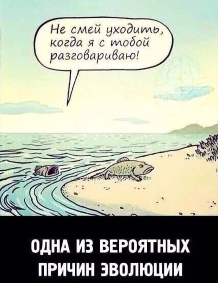 Не смей уходыиию когда я с тобой разгобарыбаю ОДНА ИЗ ВЕРОЯТНЫХ ПРИЧИН ЭВОЛЮЦИИ