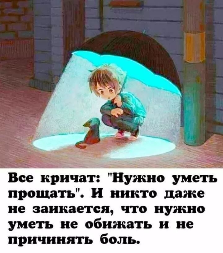 не Нужно уметь прощать И никто даже не заикается что нужно уметь не обижать и не причинять боль