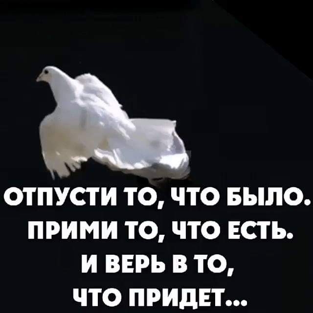 ОТПУСТ И ТО ЧТО БЫЛО ПРИМИ ТО ЧТО ЕСТЬ И ВЕРЬ В ТО ЧТО ПРИДЕТ