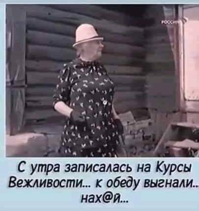 С утра записалась на Курсы Вехливости обеду выгнали нахи