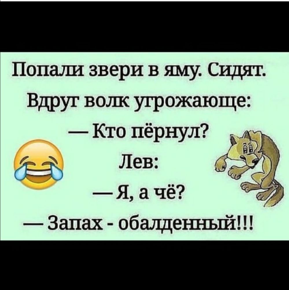 Попшш звери в яму Сидят Вдруг вошс угрожающе Кто пёрнул ёв Ё ЁЁ Лев Я а чё Запах общешшй