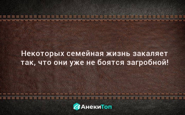 Некоторых семейная жизнь закаляет такчто они уже не боятся загробной АнекиГоп