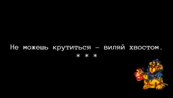Не можешь крутиться випяй хвостом