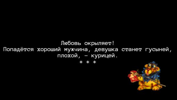 Любовь окрыляет Попадётся хороший мужчина девушка станет гусыней плохой курицей