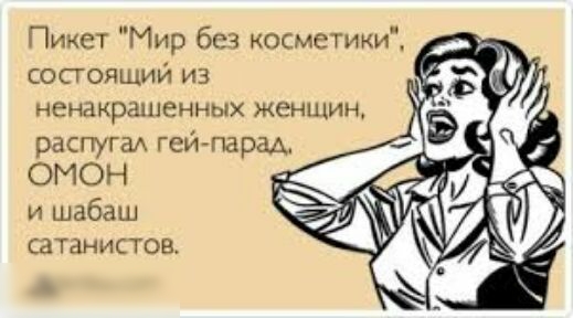 Пикет Мир без косметики состоящий из ненакрашенных женщин СЭТаНИСТОВ
