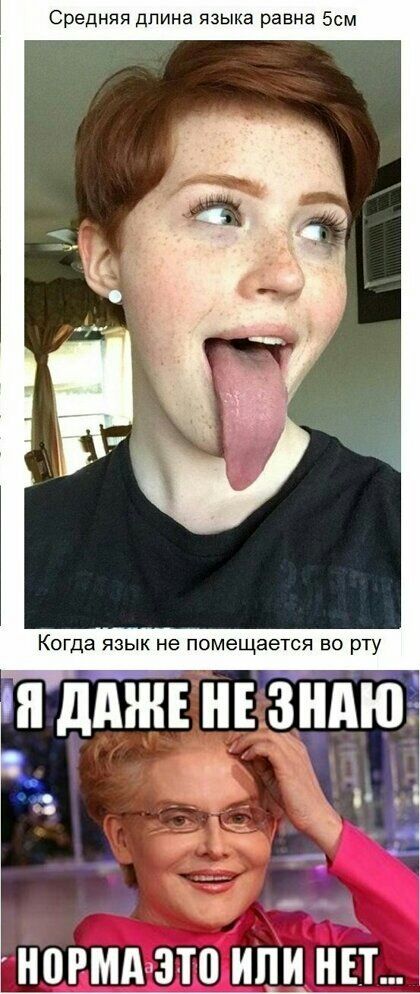 Средняя длина языка равна Бсм Когда язык не помещается во рту и ДАЖЕ НЕ 3дю 011 НПРМАаЗТП ИЛИ НЕТ