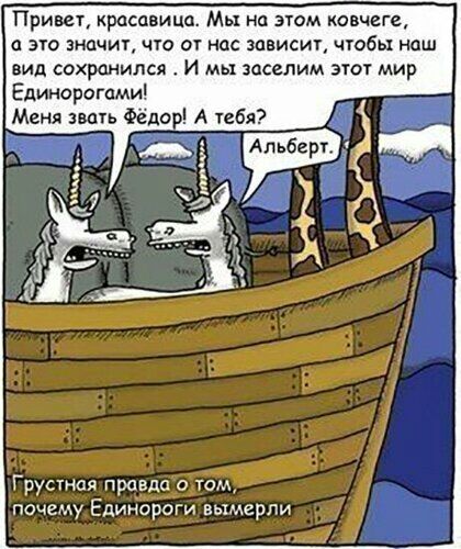 Привет красавица Мы на этом ковчеге 0 эт значт чю от нас зависит чтбы наш вид сохранился И мы заселим этог мир Единорогами Меня вшь Фёдо Грустная правда о том почему Единороги вымерли