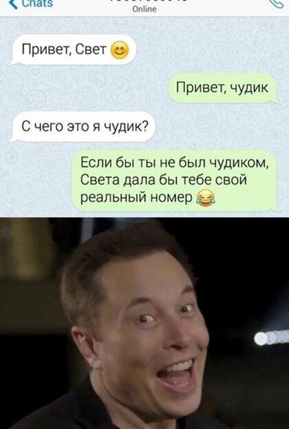 шакз Привет Свет Привет чудик С чего это Я чудик7 Если бы ты не был чудиком Света дала бы тебе свой реальный номер __