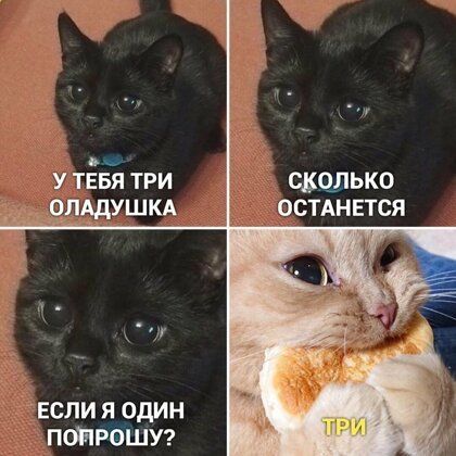 у тввя три 9лшушкд СКОЛЬКО ОСТАНЕТСЯ или я один ПОПРОШУ
