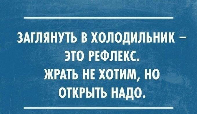 ЗАТЛЯНУТЬ В ХОЛОДИЛЬНИК ЭТО РЕФЛЕКС ЖРАТЬ НЕ ХОТИМ НО ОТКРЫТЬ НАДО