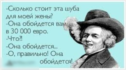 Скодыо стоит эта шуба мя моей жены Она обойдется за в 30 000 евро Что Она обойдется О правидьно Она обойдется