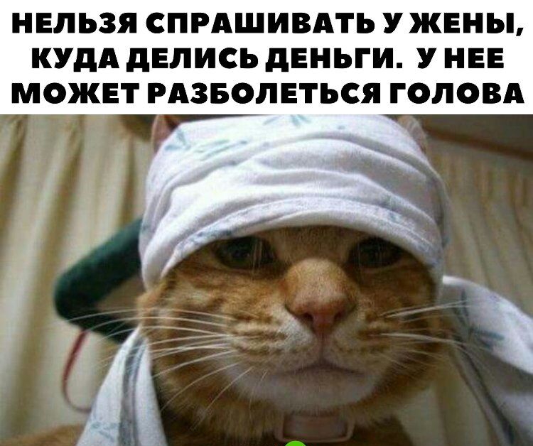 НЕЛЬЗЯ СПРАШИВАТЬ У ЖЕНЪЬ КУДА дЕЛИСЬ дЕНЬГИ У НЕЕ МОЖЕТ РАЗБОЛЕТЬСЯ ГОЛОВА
