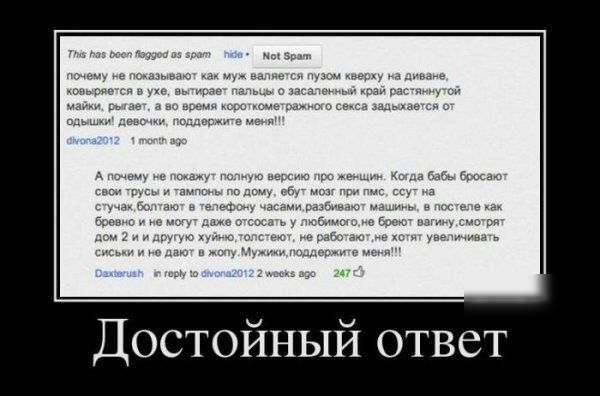 Достойный ответ