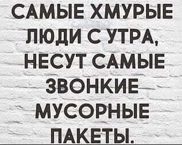 САМЫЕ ХМУРЫЕ люди с УТРА _НЕСУТ САМЫЕ звонкиЕі мусОрныЕ ПАКЕТЫ