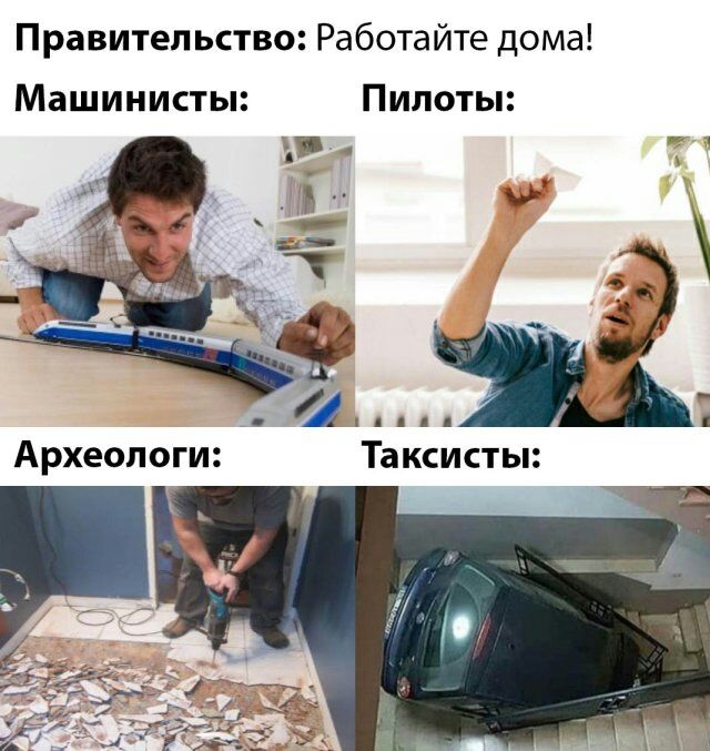 Правительство Работайте дома Машинисты Пилоты