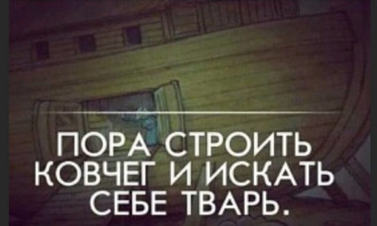 гіорА строить ковчег и ИСКАТЬ СЕБЕ ТВАРЬ