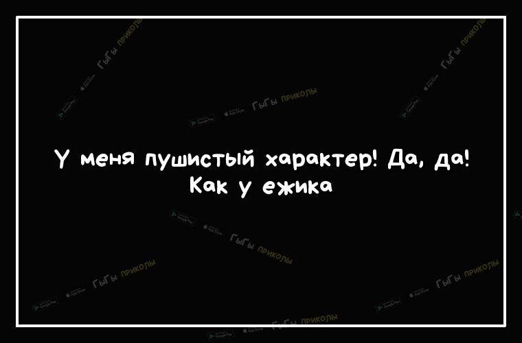у меня пушистый характер да да Как у ежики