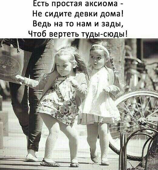 Есть простая аксиома Не сидите девки дома Ведь на то нам и зады Чтоб вертеть т дысюды