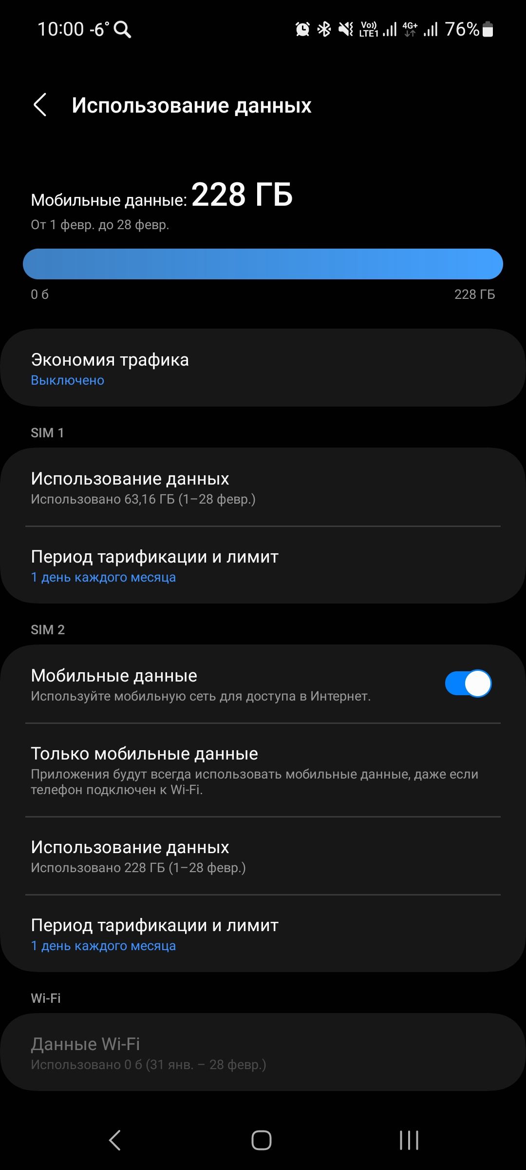 10 00 6С 99 Ч йау 76 Использоваиие данных Мобильные данные 228 ГБ Фив миша т Экономия графика выключено 5х Использование данных Испопьзовано 5315 га а 723 9501 Период тарификации и лимит а зм мобильные данные Ивполвзуите иьвимиию а ппБГУпа в тиши Тильке мобильные данные Припажвния а всеща игпоппчоиачь аие дае елеФпн ппдключен к им а Использование данных Игтшьзеданп т гв плыви Период тарификации и 
