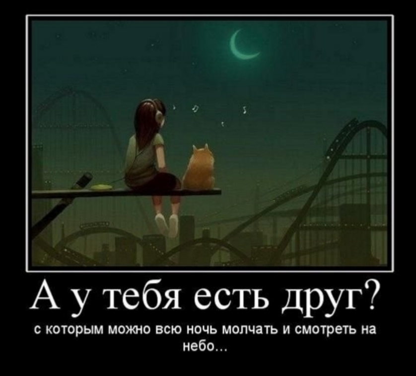 А у тебя есть Друг с которым можно всю ночь молчать и смотреть на небо