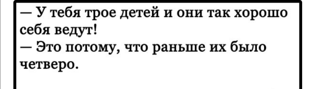 У тебя трое детей и они так хорошо себя ведут Это потому что раньше их было четверо