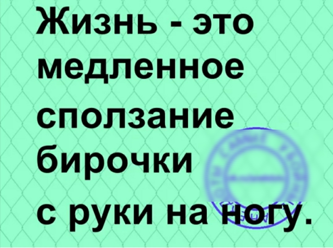 Жизнь это медленное сползание__ бирочки с руки
