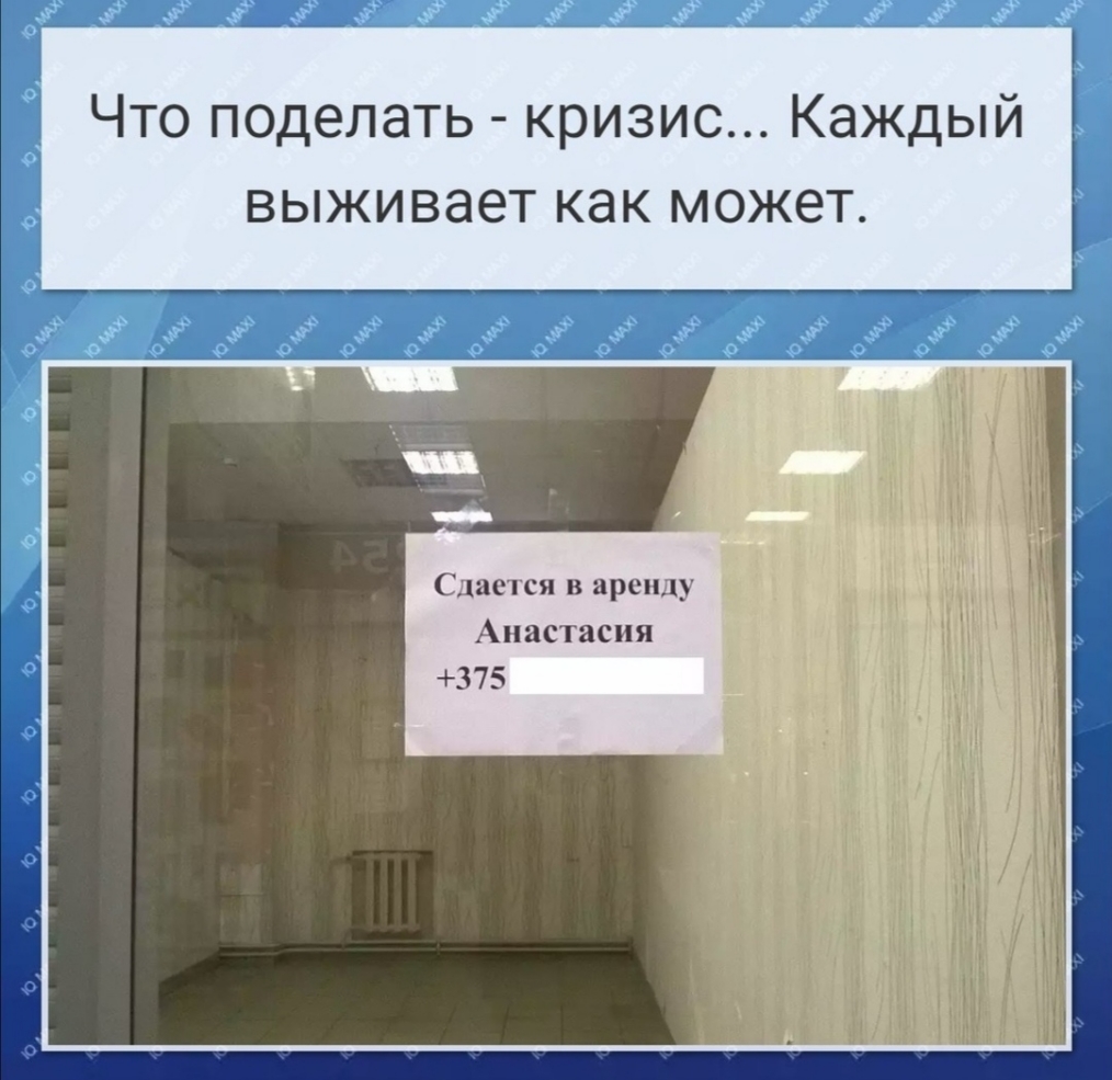 Что поделать кризис Каждый выживает как может Сдается в аренду Анастасия 375