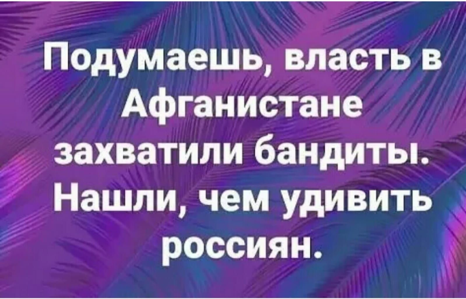Подумаешь власть в Афганистане захватили бандиты Нашли чем удивить россиян