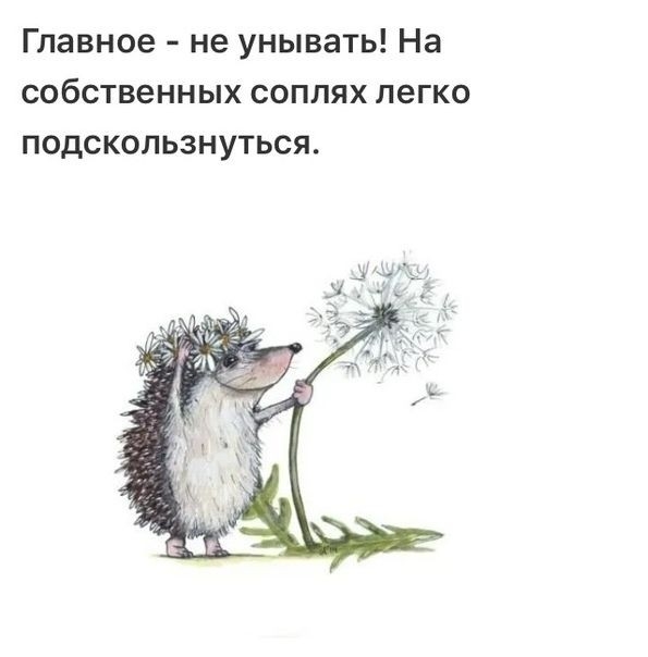 Главное не унывать На собственных соплях легко ПОДСКОЛЬЗНУТЬСЯ