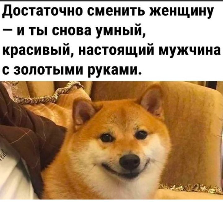 достаточно сменить женщину и ты снова умный красивый настоящий мужчина лотыми руками