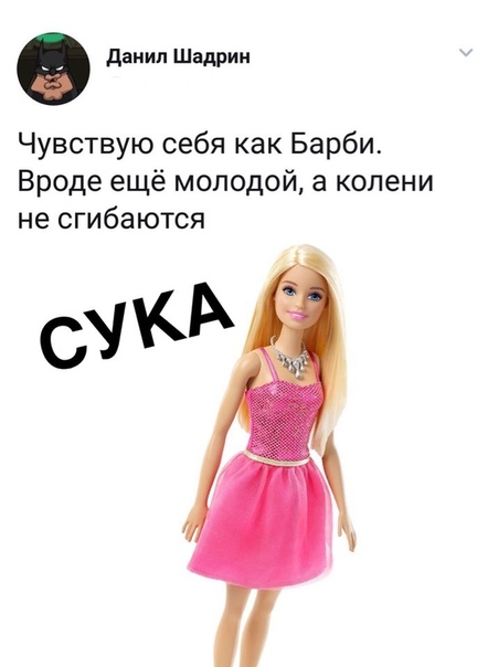 дания Шадрин Чувствую себя как Барби Вроде ещё молодой а колени не сгибаются СУКА
