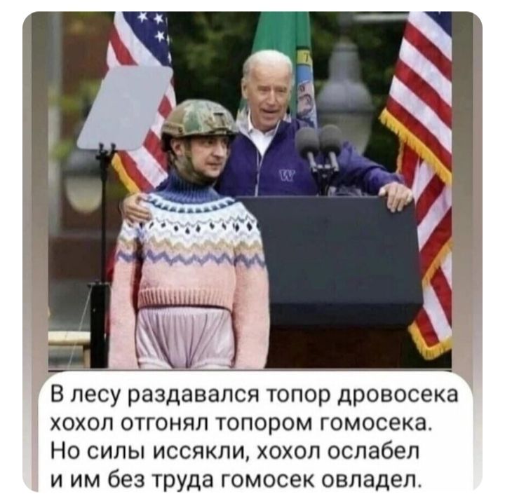 В лесу раздавался топор дровосека хохол отгонял топором гомосека НО СИПЫ ИССЯКПИ ХОХОП ОСПабеП и им без труда гомосек овладел