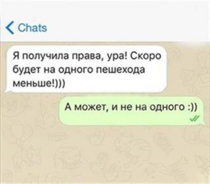 спев я получила права ура Скоро будет на одного пешехода меньше А может и не на одного