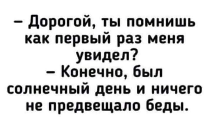 дорогой ты помнишь как первый раз меня увидел Конечно был солнечный день и ничего не предвещало беды