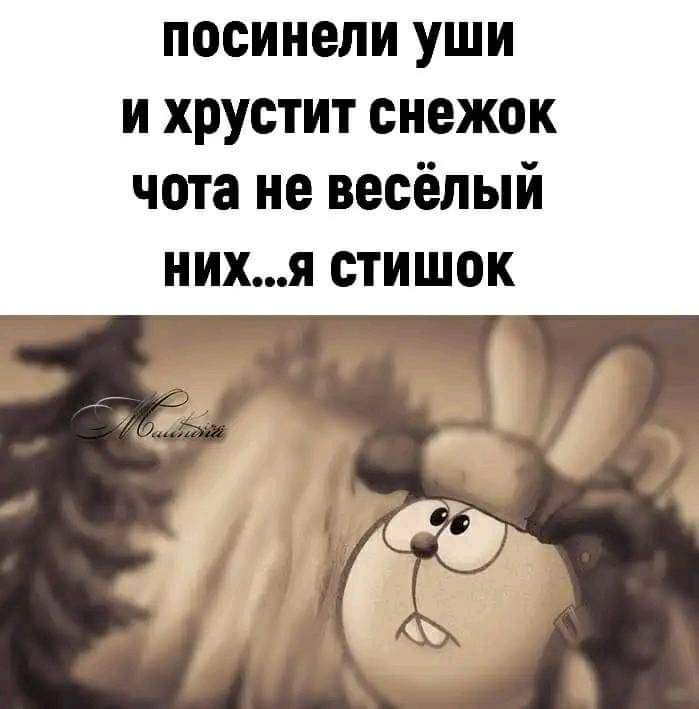 посинели уши и хрустит снежок чота не весёлый НИХЯ СТИШОК