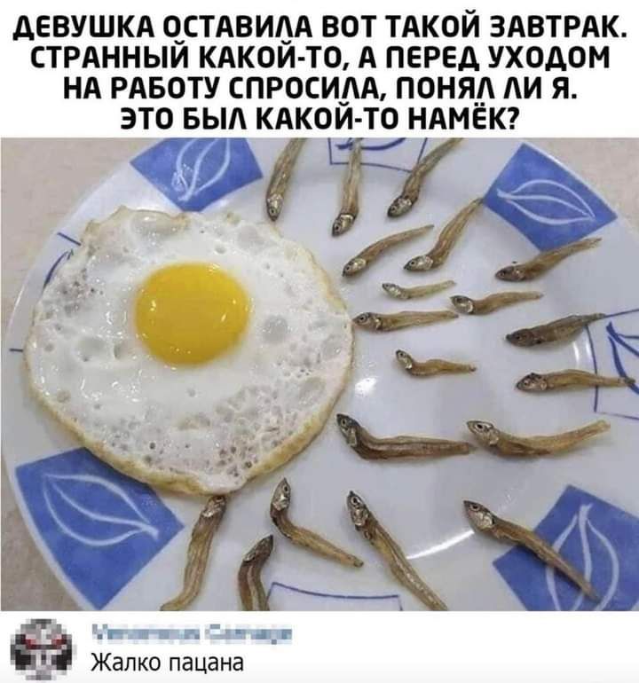 дЕВУШКА О_СТАВИЦА ВОТ ТАКОЙ ЗАВТРАК СТРАННЫИ КАКОИ Т0 А ПЕРЕД УХОДОМ НА РАБОТУ СПРОСИАА ПОНЯА АИ Я Жалко пацана