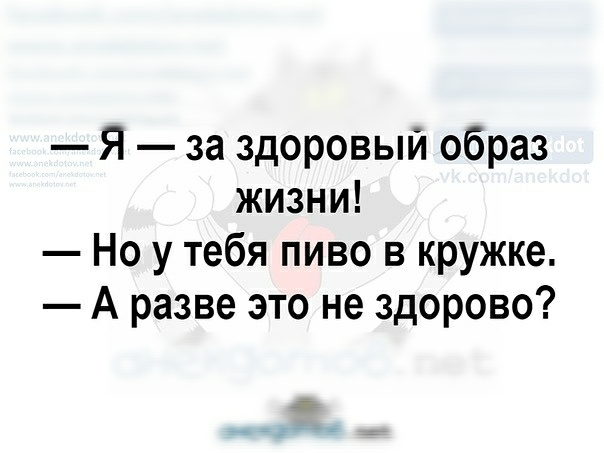 Я за здоровый образ жизни Но у тебя пиво в кружке А разве это не здорово