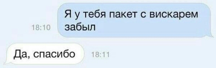 Я у тебя пакет с вискарем забыл Да спасибо