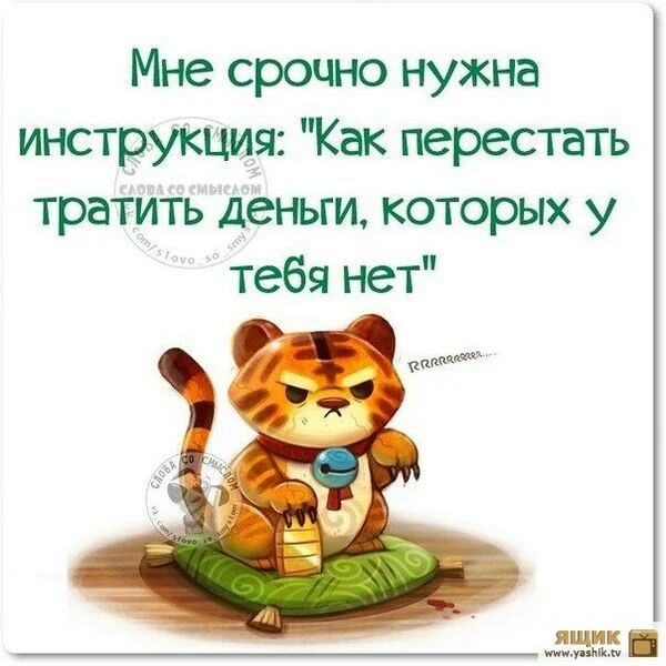 Мне срочно нужна инструкция Как перестать тратить деньги которых у тебя нет ты