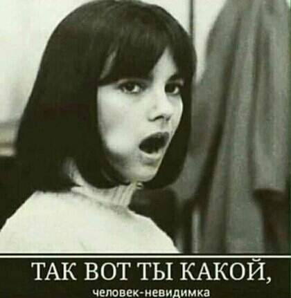 ТАК ВОТ ТЫ КАКОЙ чеповек невидимка