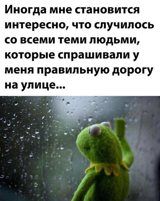 Иногда мне становится интересно что случилось со всеми теми людьми которые спрашивали у меня правильную дорогу на улице