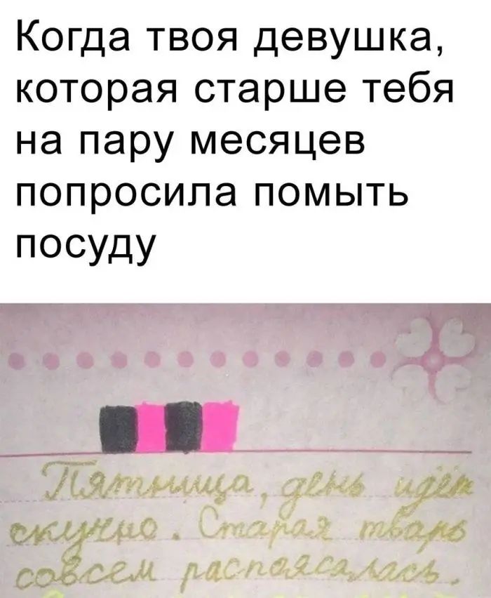 Когда твоя девушка которая старше тебя на пару месяцев попросила помыть посуду