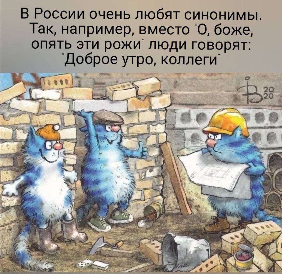 В России очень любят синонимы Так например вместо О боже опять эти рожи люди говорят доброе утро колпеги