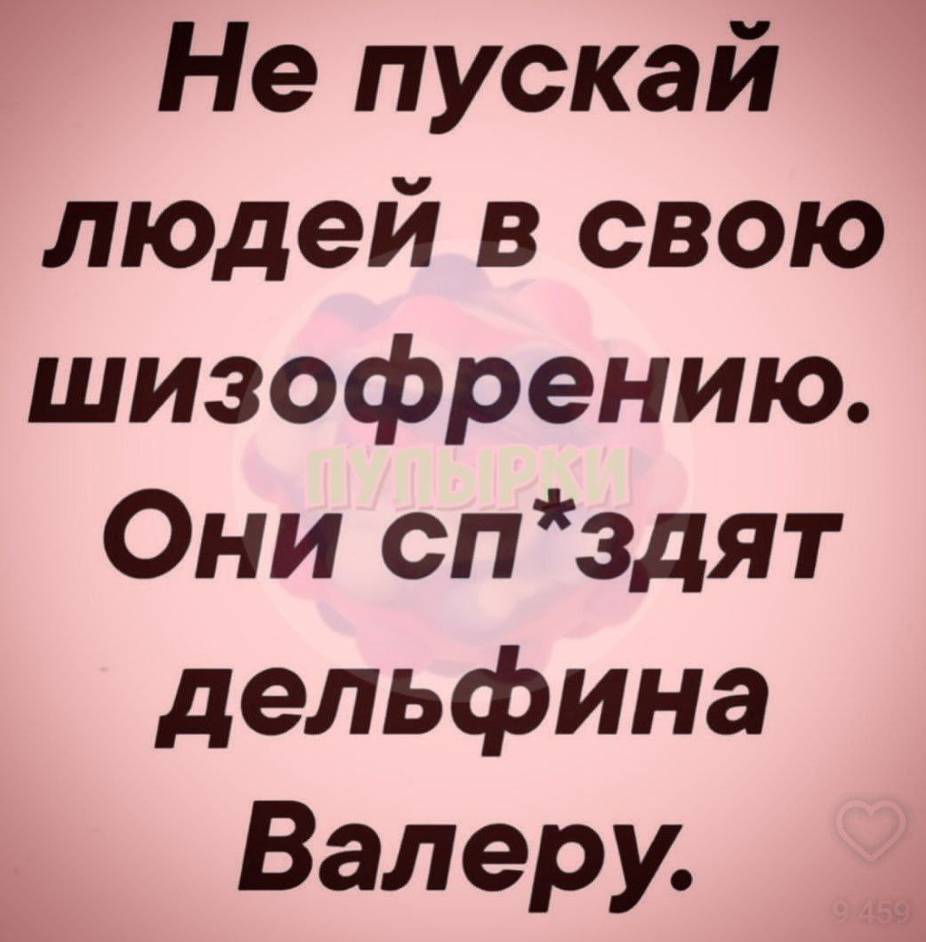 Не пускай людей в свою шизофрению Они спздят дельфина Валеру