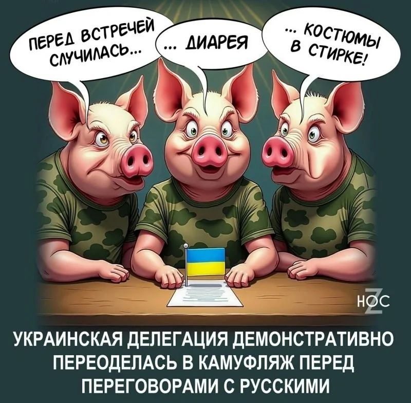 Перед встречей случилось... диарея! ... костюмы в стирке! УРАИНСКАЯ ДЕЛЕГАЦИЯ ДЕМОНСТРАТИВНО ПЕРЕОДЕЛАСЬ В КАМОФЛЯЖЕ ПЕРЕД ПЕРЕГОВОРАМИ С РУССКИМИ