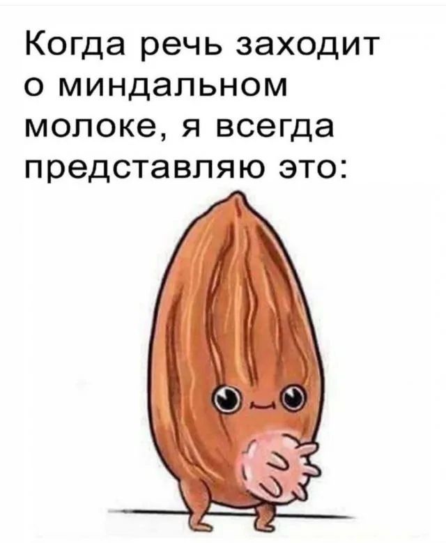 Когда речь заходит о миндальном молоке, я всегда представляю это: