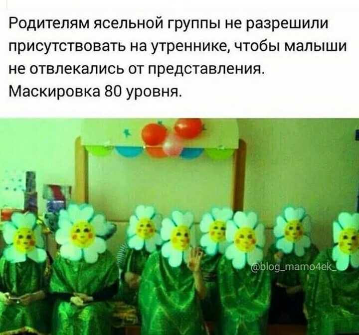 Родителям ясельной группы не разрешили присутствовать на утреннике чтобы малыши не отвлекапись от представления Маскировка 80 уровня