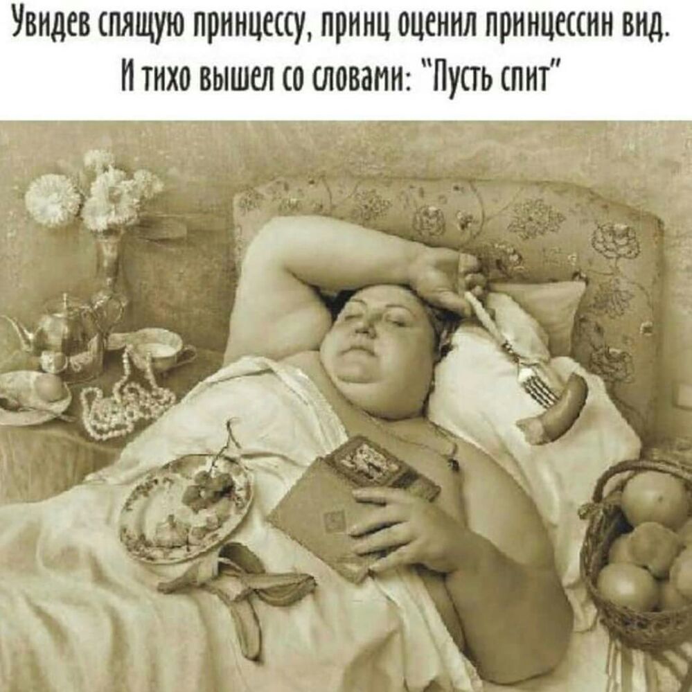 Увидев спящую принцессу принц оценил принцессин вид птнхо вышел со словник Пупь спит